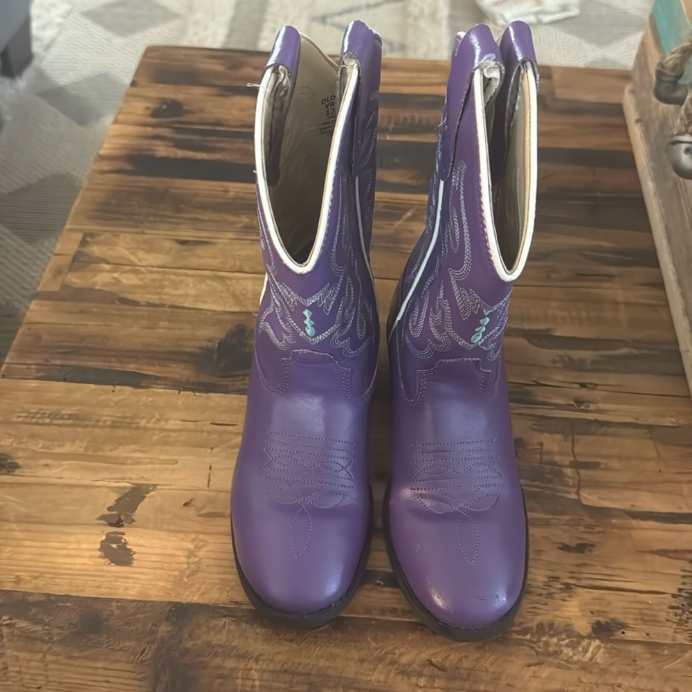 Old West Purple Kids Boots Size 12.5 D